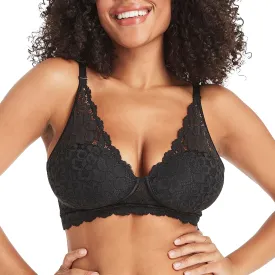 Maidenform Women's Wireless Bralette, Pure Comfort Lace Longline Bra, Convertible Bra for Women