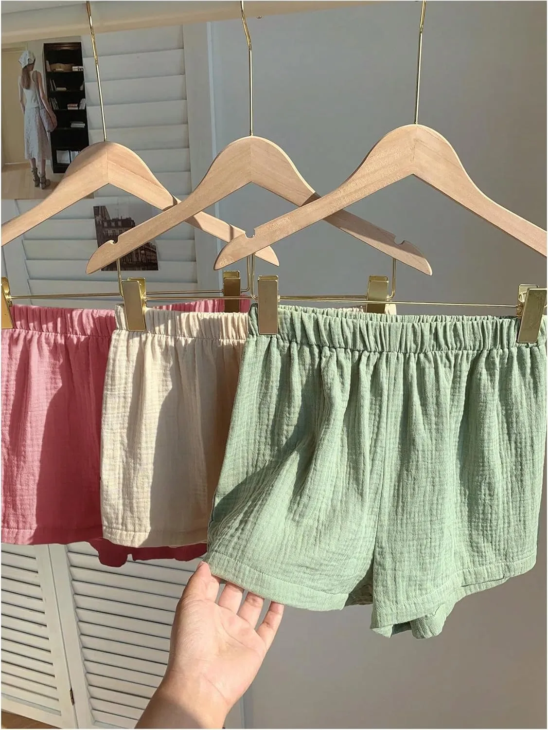MakeMeChic Women's 3 Pack Linen Shorts Summer Comfy Sleep Pajama Boxer Shorts
