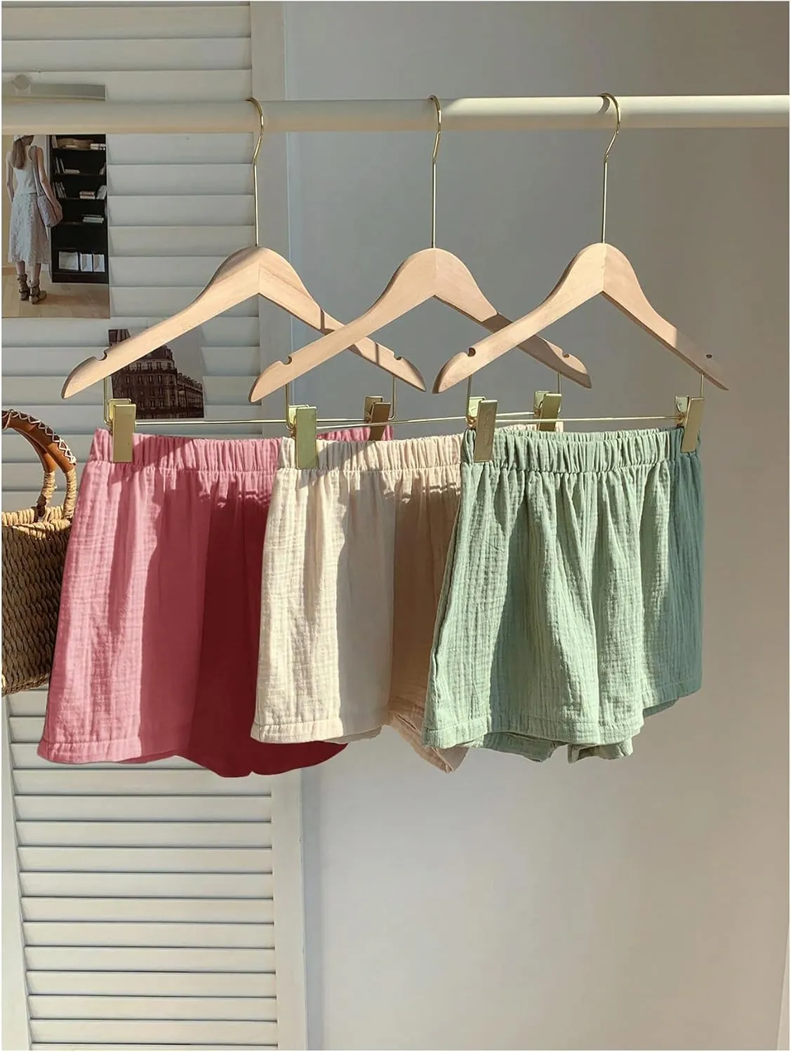 MakeMeChic Women's 3 Pack Linen Shorts Summer Comfy Sleep Pajama Boxer Shorts