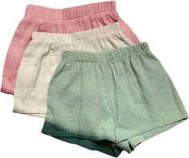 MakeMeChic Women's 3 Pack Linen Shorts Summer Comfy Sleep Pajama Boxer Shorts