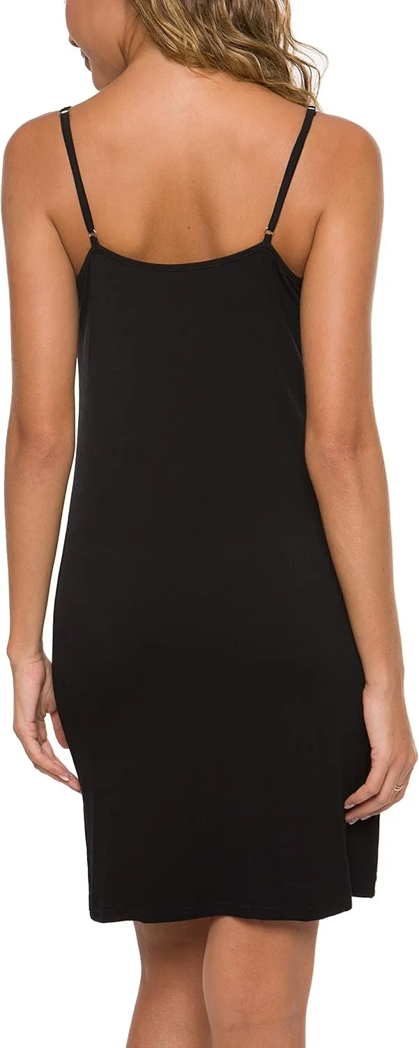 Malist Women Full Slip Crewneck Adjustable Spaghetti Strap Cami Under Dress