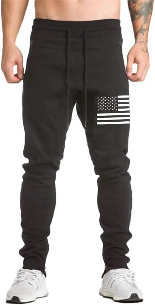 Men's American Flag Jogger Gym Workout Pants