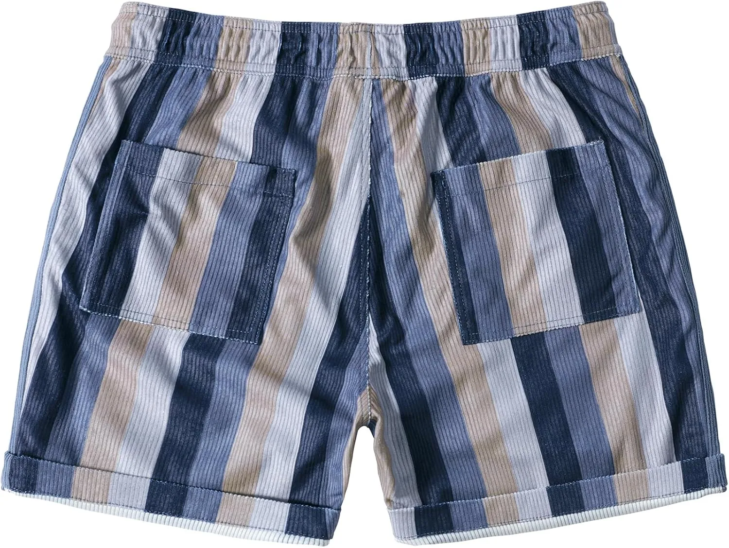Men's Casual Drawstring Corduroy Shorts Elastic Waist Summer Shorts with Pocket