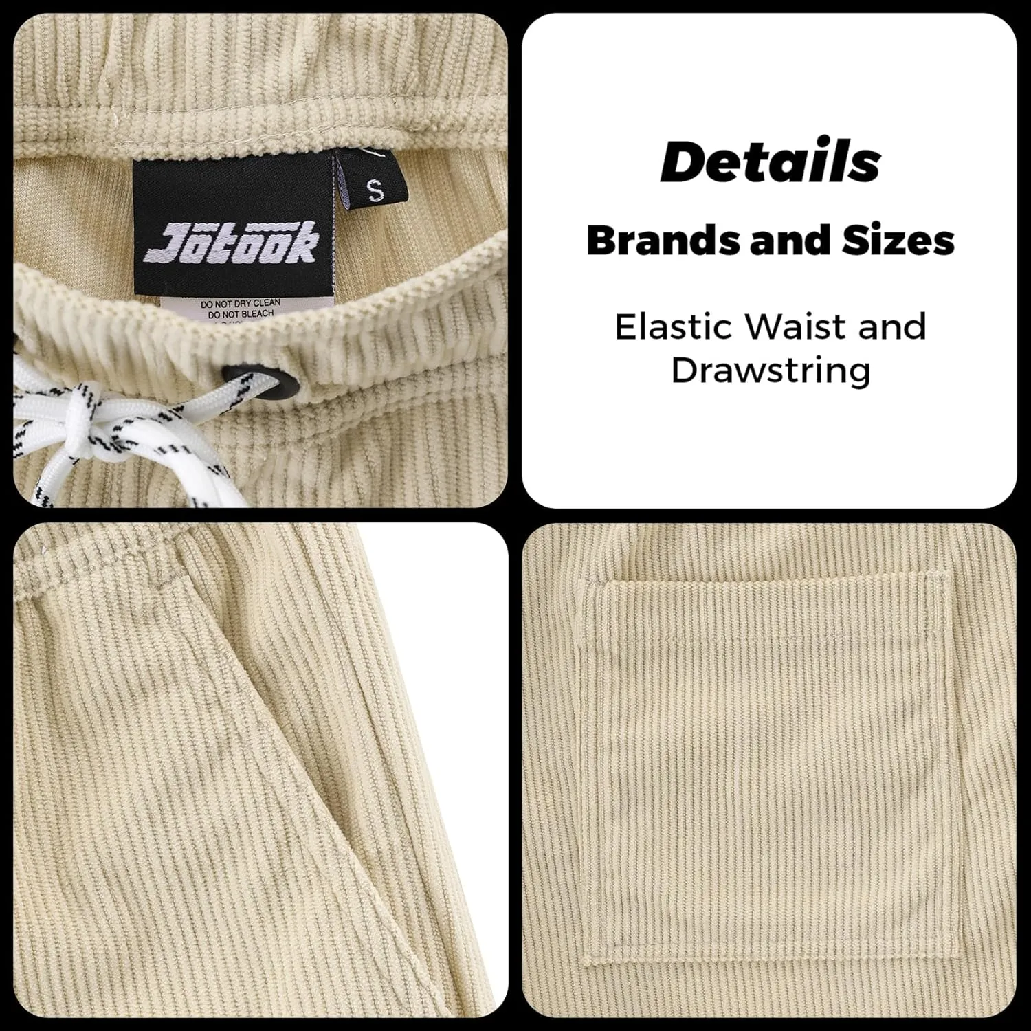 Men's Casual Drawstring Corduroy Shorts Elastic Waist Summer Shorts with Pocket