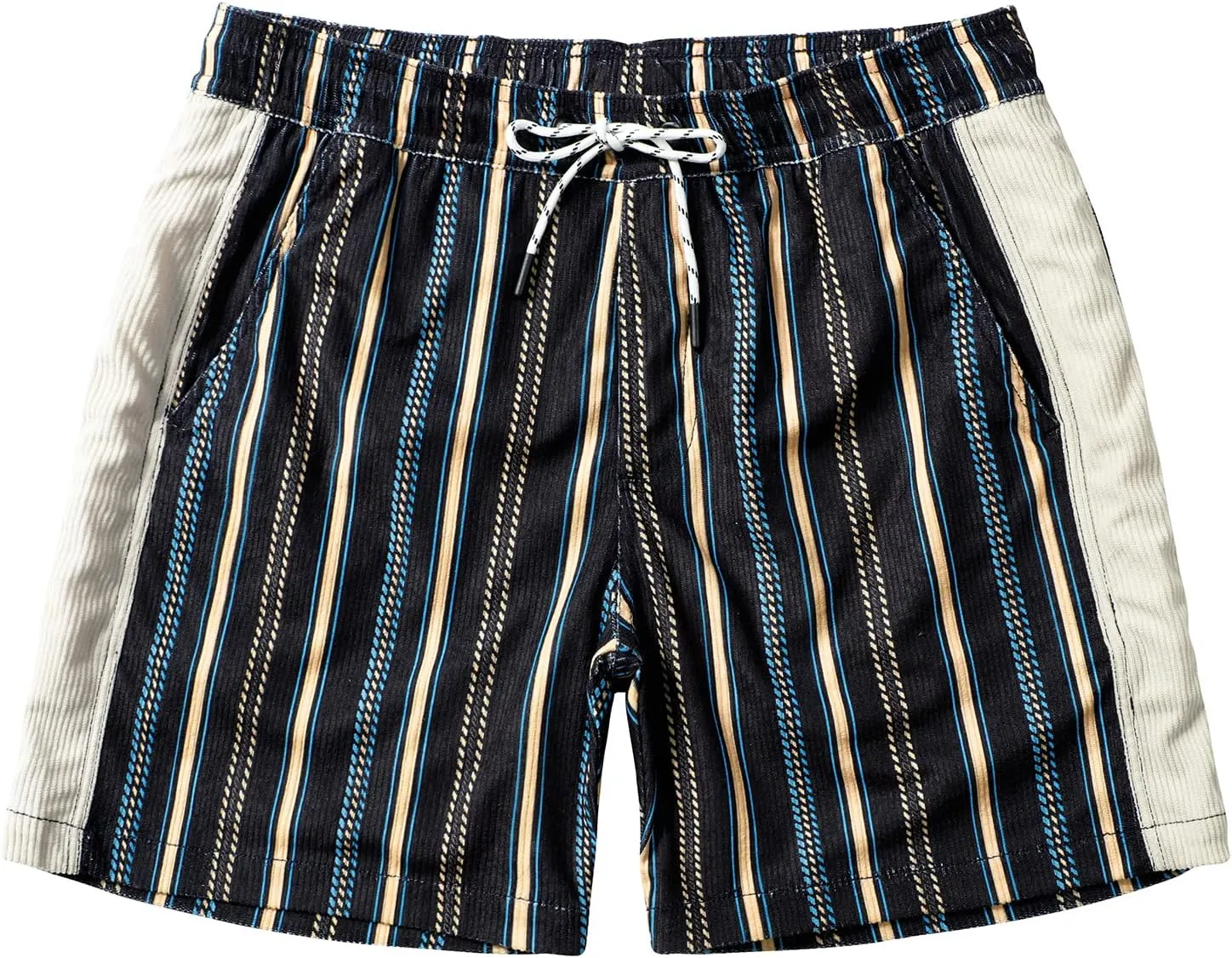 Men's Casual Drawstring Corduroy Shorts Elastic Waist Summer Shorts with Pocket
