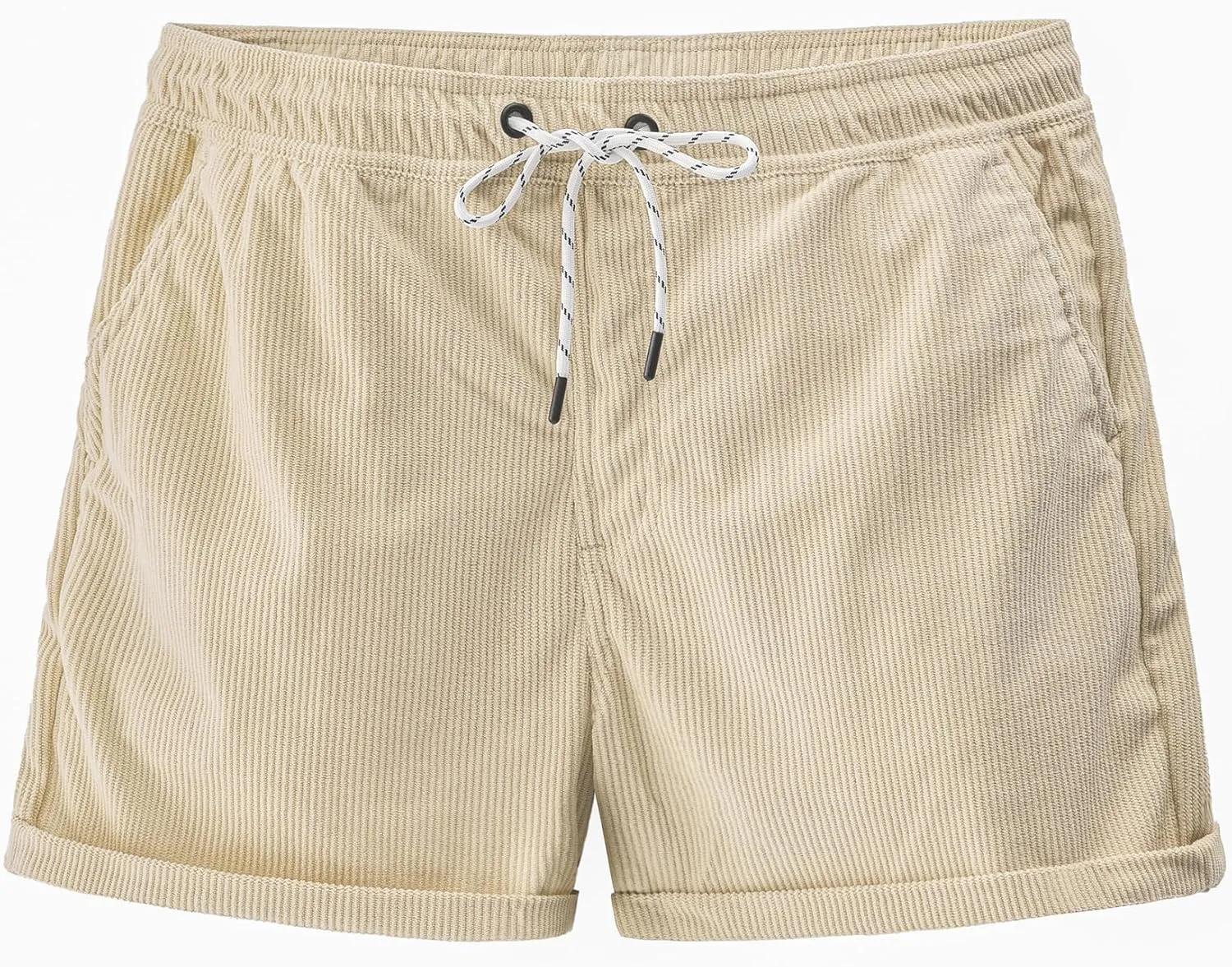 Men's Casual Drawstring Corduroy Shorts Elastic Waist Summer Shorts with Pocket