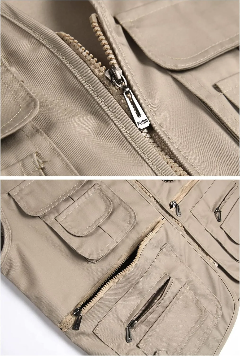 Mens Fishing Vest Summer Outdoor Work Safari Travel Photo Vest with Multi Pockets
