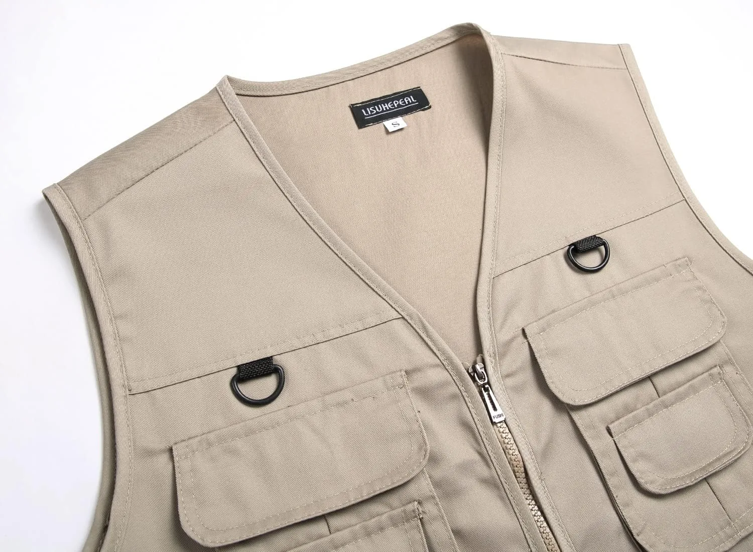 Mens Fishing Vest Summer Outdoor Work Safari Travel Photo Vest with Multi Pockets
