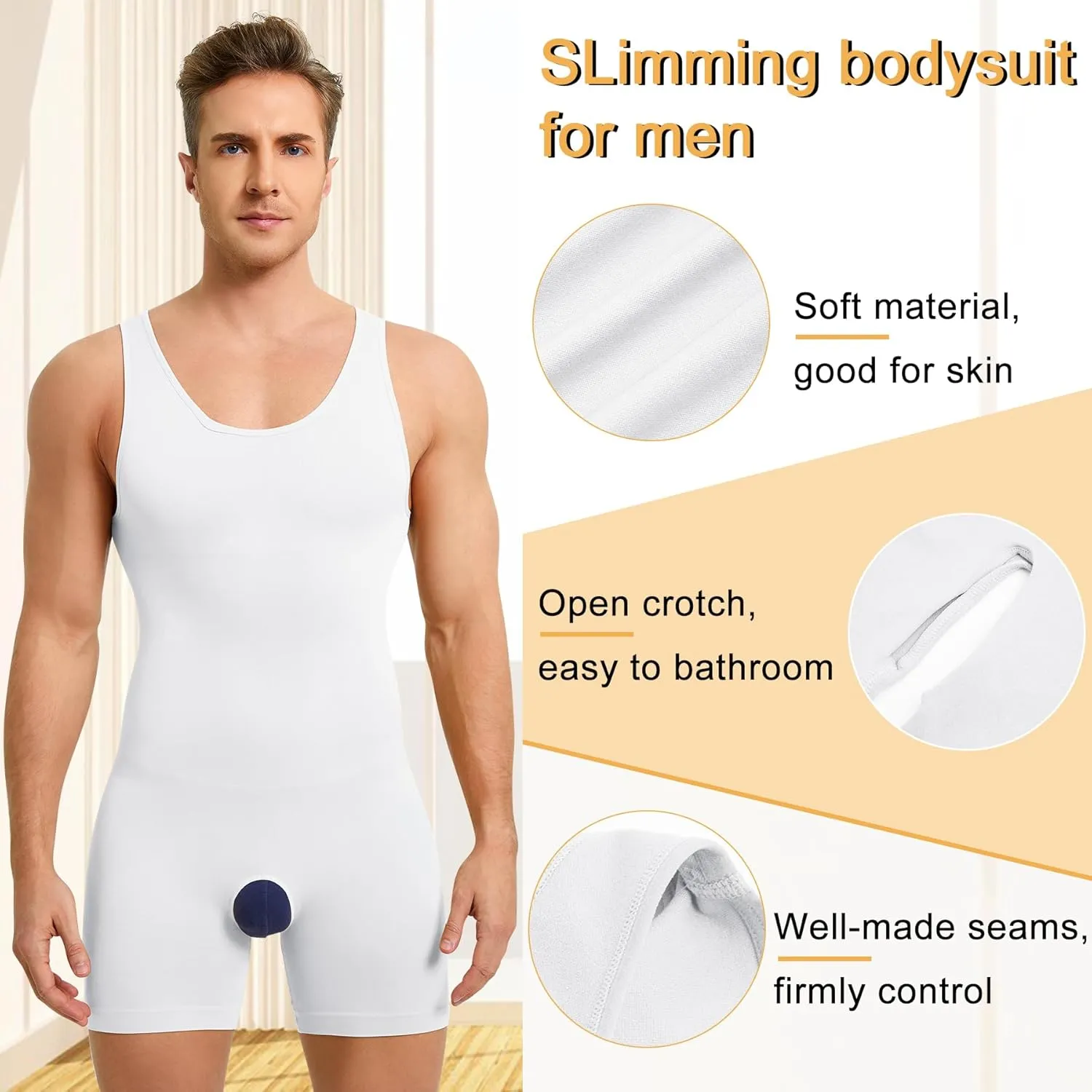 Mens Sleeveless Full Body Shaper Underwear Slimming Compression Bodysuit Shapewear Tummy Control Fajas Para Hombres