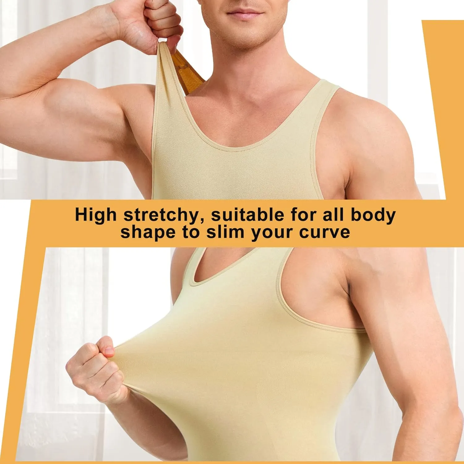 Mens Sleeveless Full Body Shaper Underwear Slimming Compression Bodysuit Shapewear Tummy Control Fajas Para Hombres