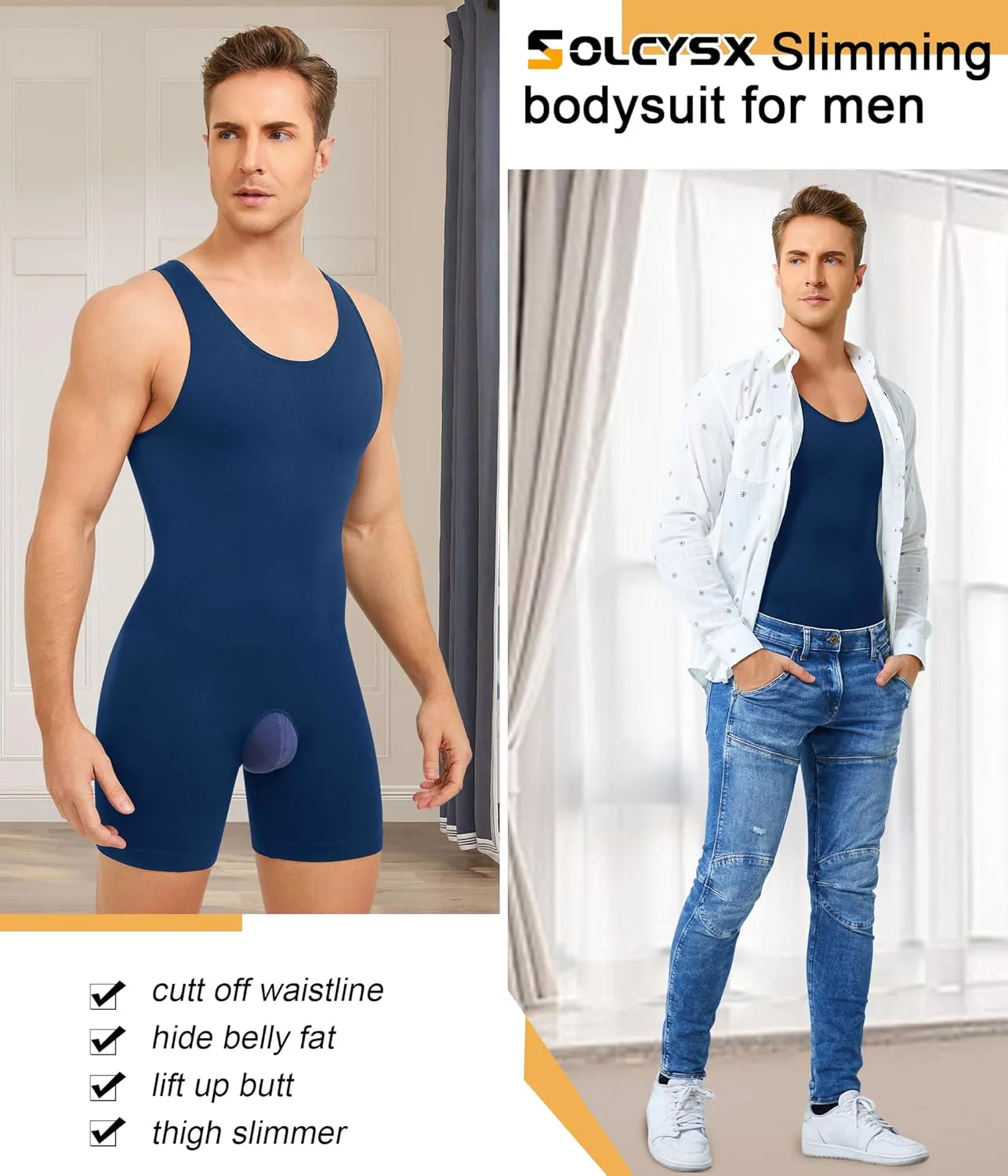 Mens Sleeveless Full Body Shaper Underwear Slimming Compression Bodysuit Shapewear Tummy Control Fajas Para Hombres