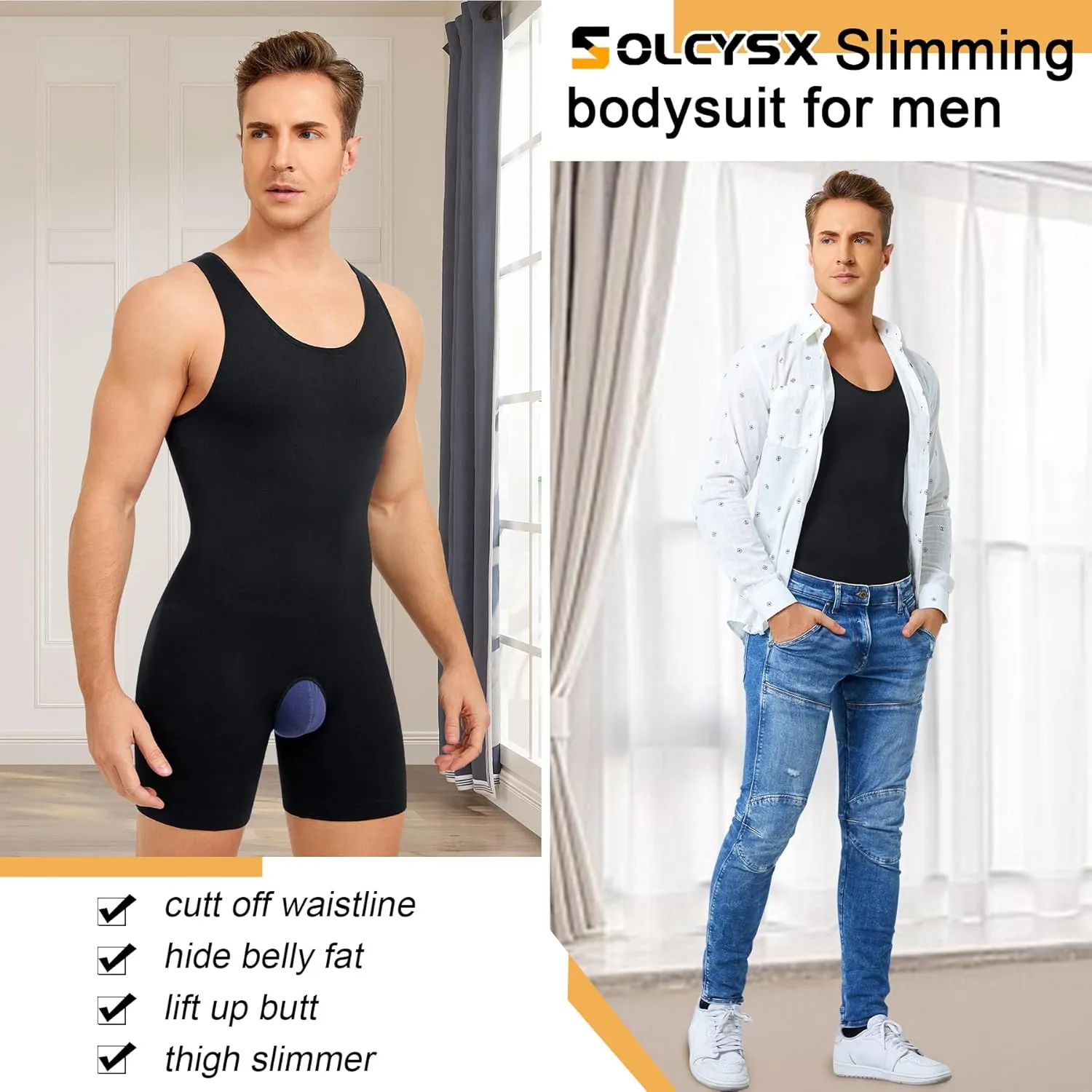 Mens Sleeveless Full Body Shaper Underwear Slimming Compression Bodysuit Shapewear Tummy Control Fajas Para Hombres