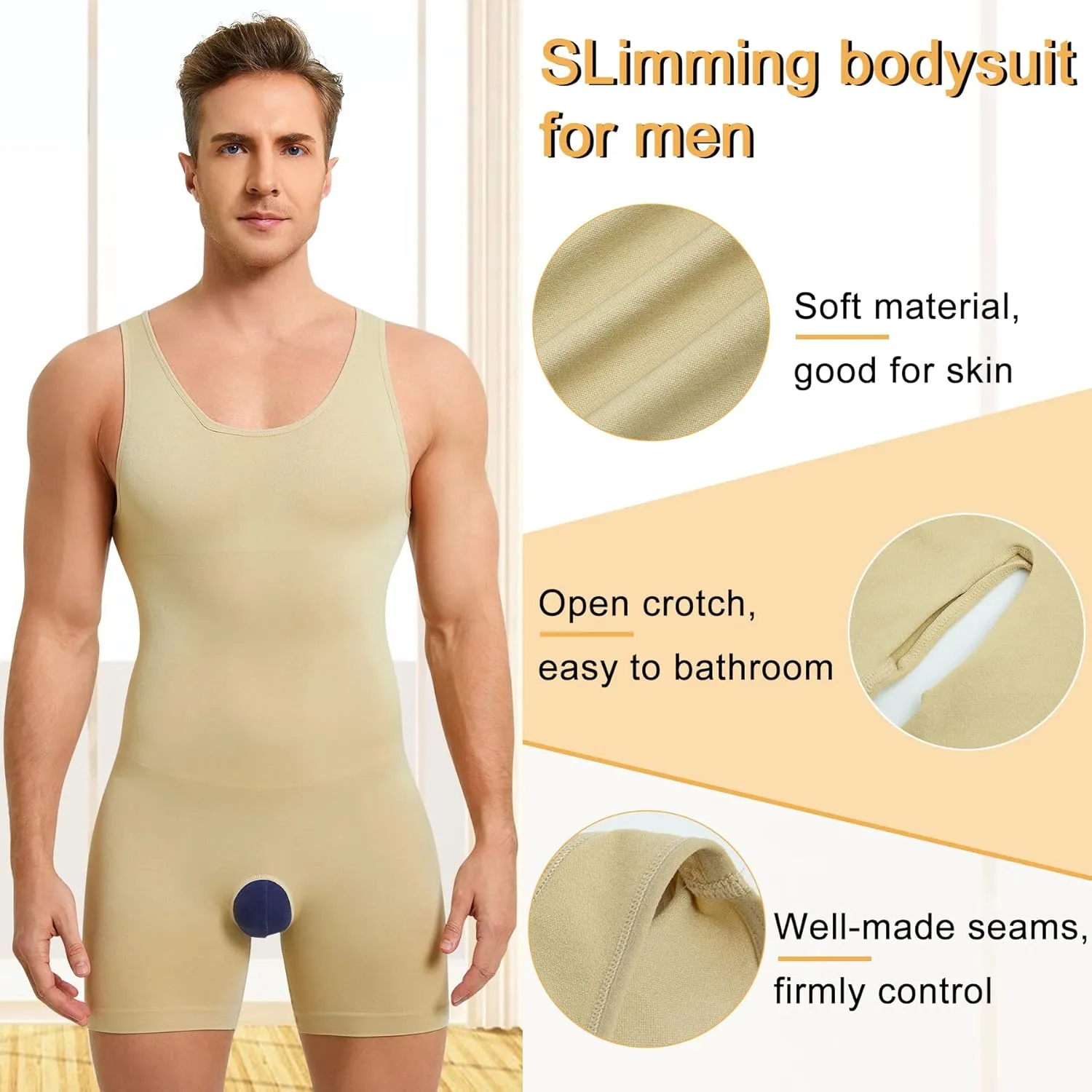 Mens Sleeveless Full Body Shaper Underwear Slimming Compression Bodysuit Shapewear Tummy Control Fajas Para Hombres