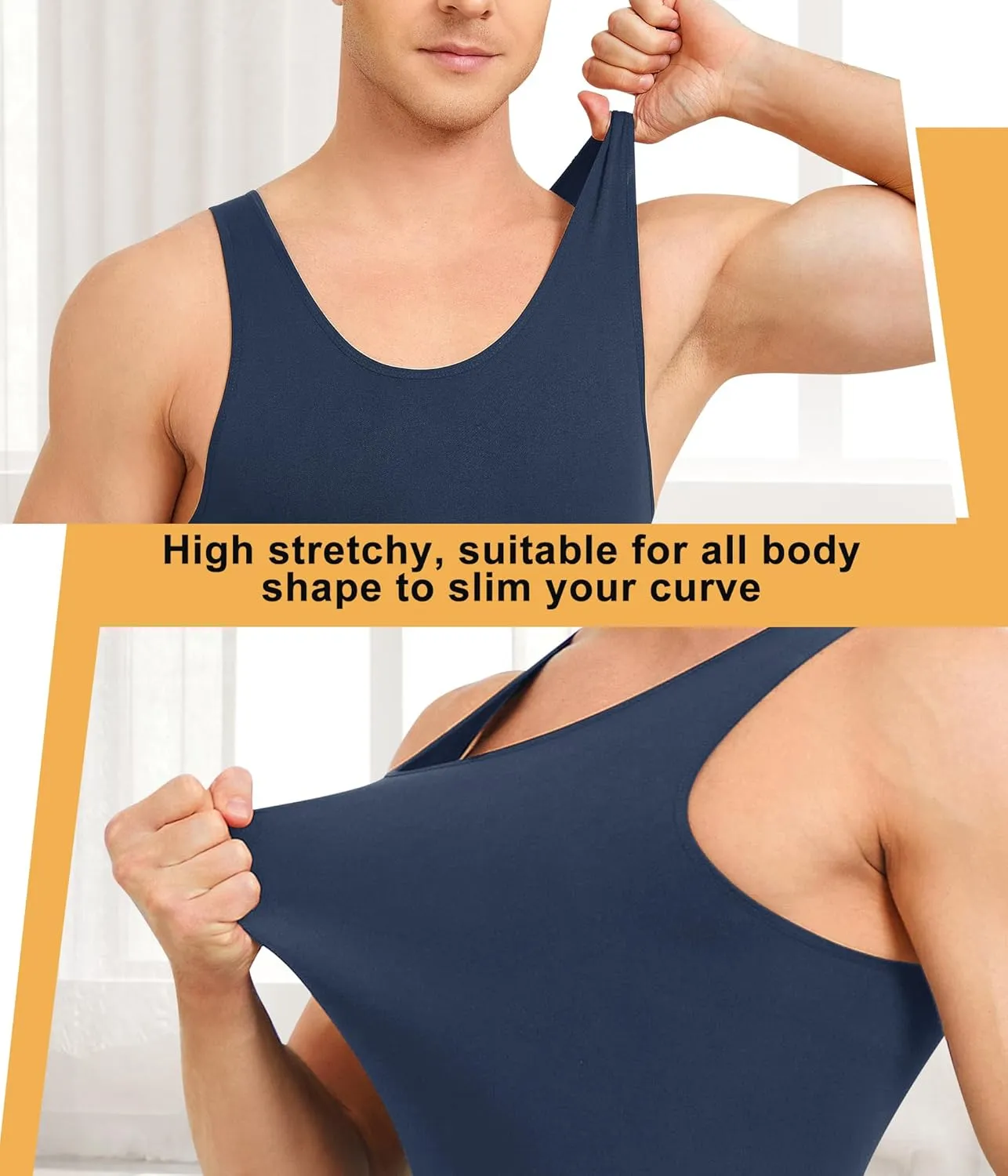 Mens Sleeveless Full Body Shaper Underwear Slimming Compression Bodysuit Shapewear Tummy Control Fajas Para Hombres