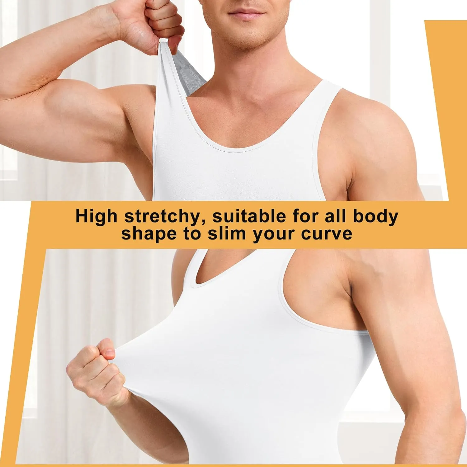 Mens Sleeveless Full Body Shaper Underwear Slimming Compression Bodysuit Shapewear Tummy Control Fajas Para Hombres