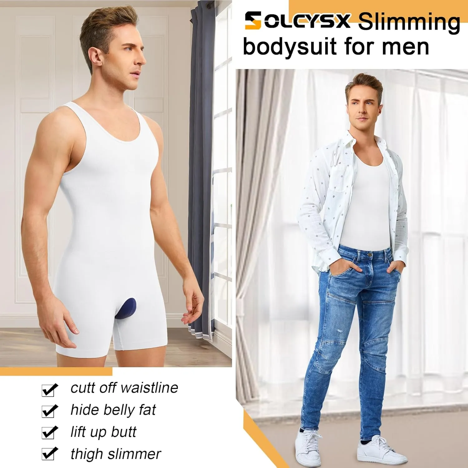Mens Sleeveless Full Body Shaper Underwear Slimming Compression Bodysuit Shapewear Tummy Control Fajas Para Hombres