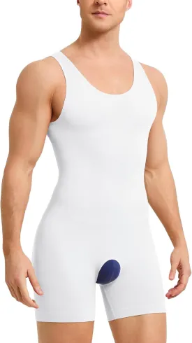 Mens Sleeveless Full Body Shaper Underwear Slimming Compression Bodysuit Shapewear Tummy Control Fajas Para Hombres