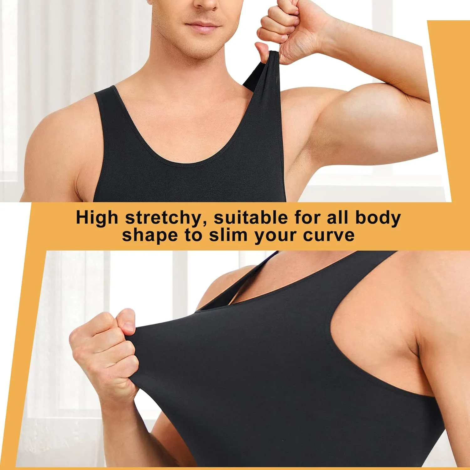 Mens Sleeveless Full Body Shaper Underwear Slimming Compression Bodysuit Shapewear Tummy Control Fajas Para Hombres