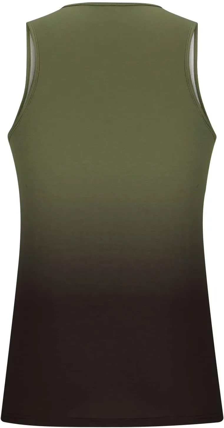 Muscularfit Beach Tank Tops for Men Summer Fashion Sleeveless Gradient Color Muscle Basic T Shirts Casual Loose Pullover Tops