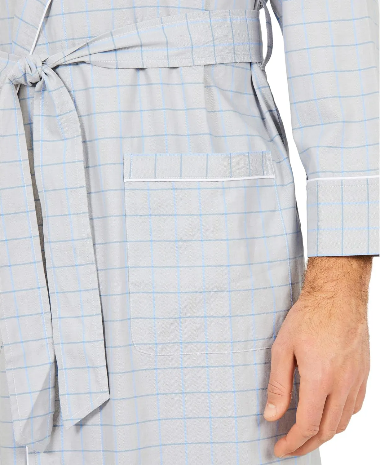 Nautica Men's Long Sleeve Lightweight Cotton Woven Robe