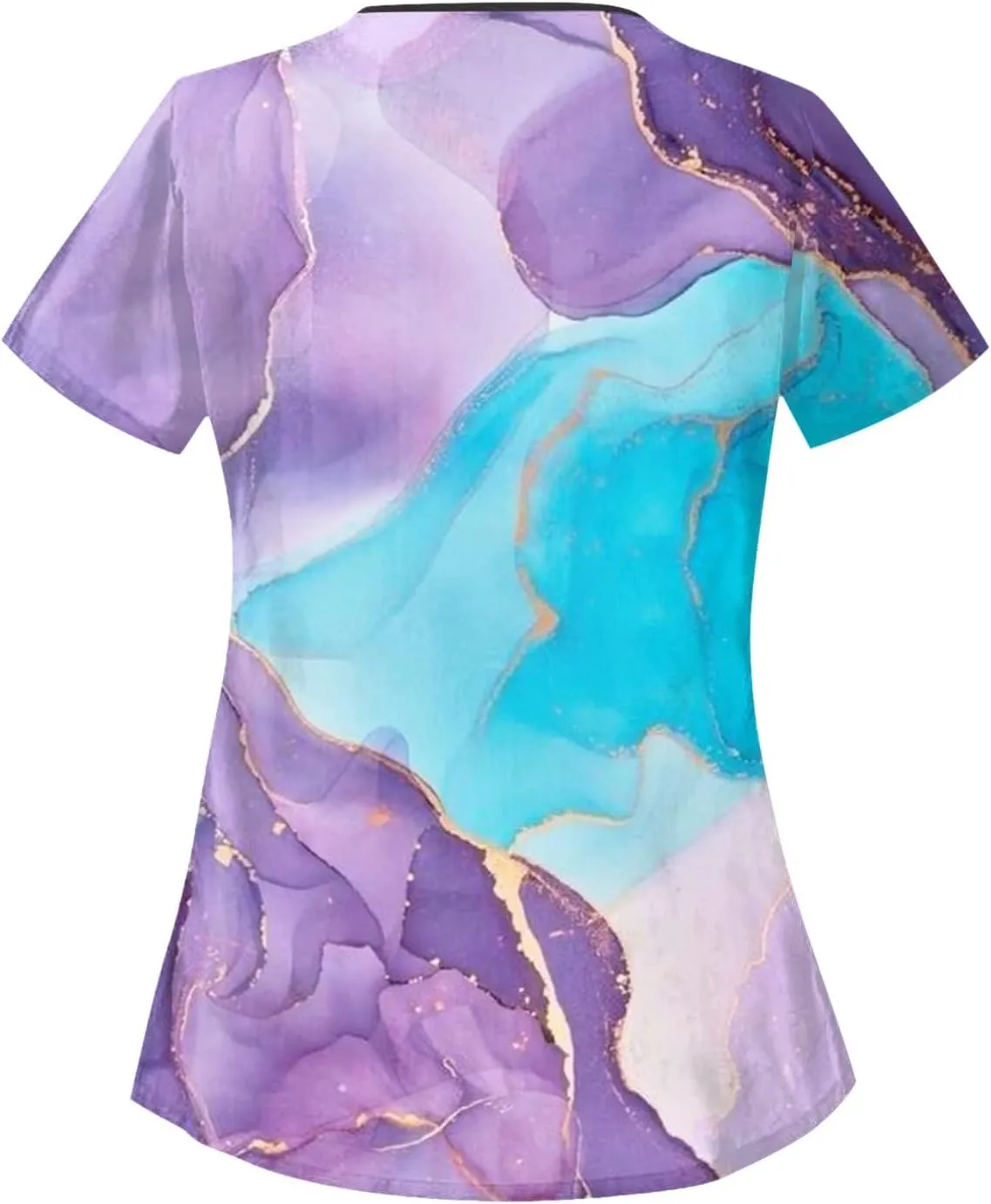 OIOLOYJM Plus Size Scrubs for Women Nurse Gifts Printed Tops Medical Nursing Stretchy Shirts