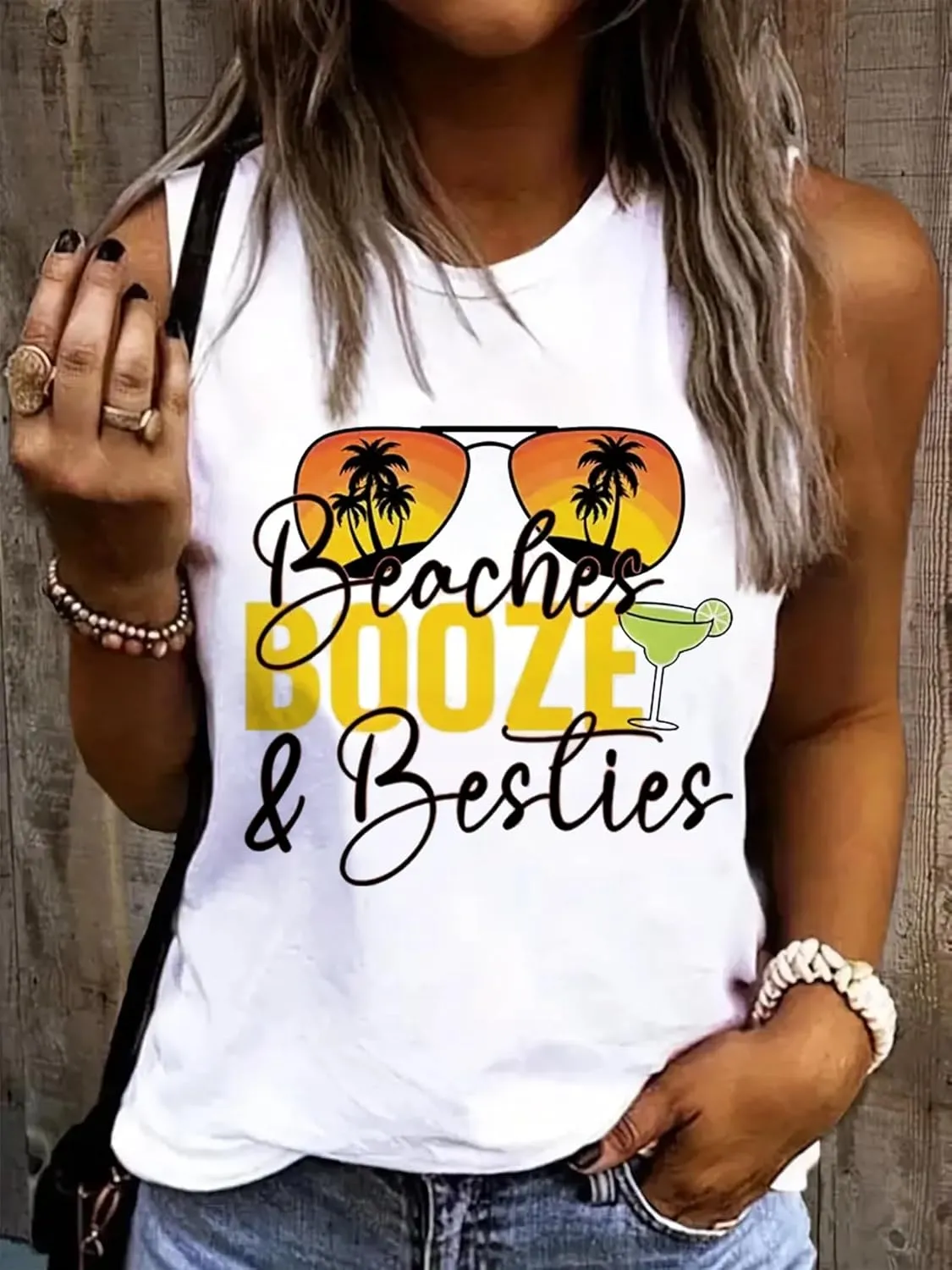 On Cruise Time Coconut Tree Tank Tops for Women Summer Vacation Sleeveless Shirts Casual Beach Praty Graphic Tees Vest