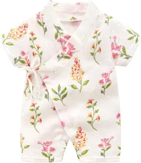 PAUBOLI Kimono Robe Newborn Cotton Yarn Robe Baby Romper Infant Japanese Pajamas