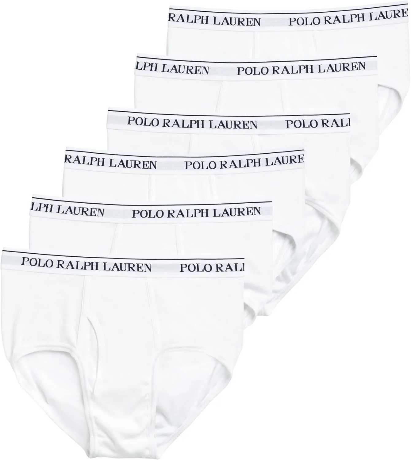 POLO RALPH LAUREN 6-Pack Classic Fit Cotton Mid-Rise Briefs - Briefs for Men - Classic Fit - Sweat-Wicking