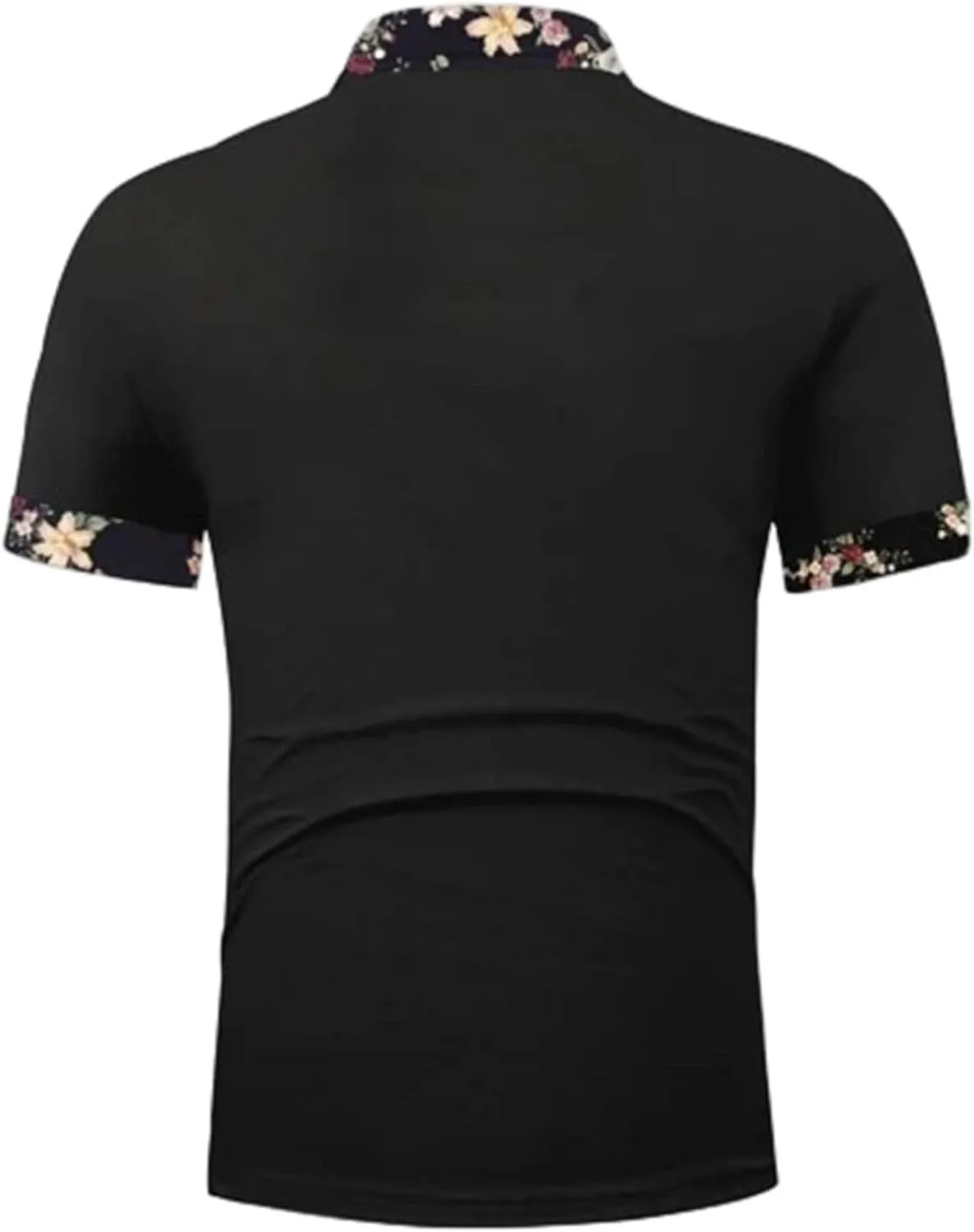 Polo Shirts for Men Casual Short Sleeve Button Collar Tennis Tops Summer Floral Print Golf Shirt Slim Fit Classic Tee
