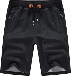 QPNGRP Mens Shorts Casual Drawstring Zipper Pockets Elastic Waist