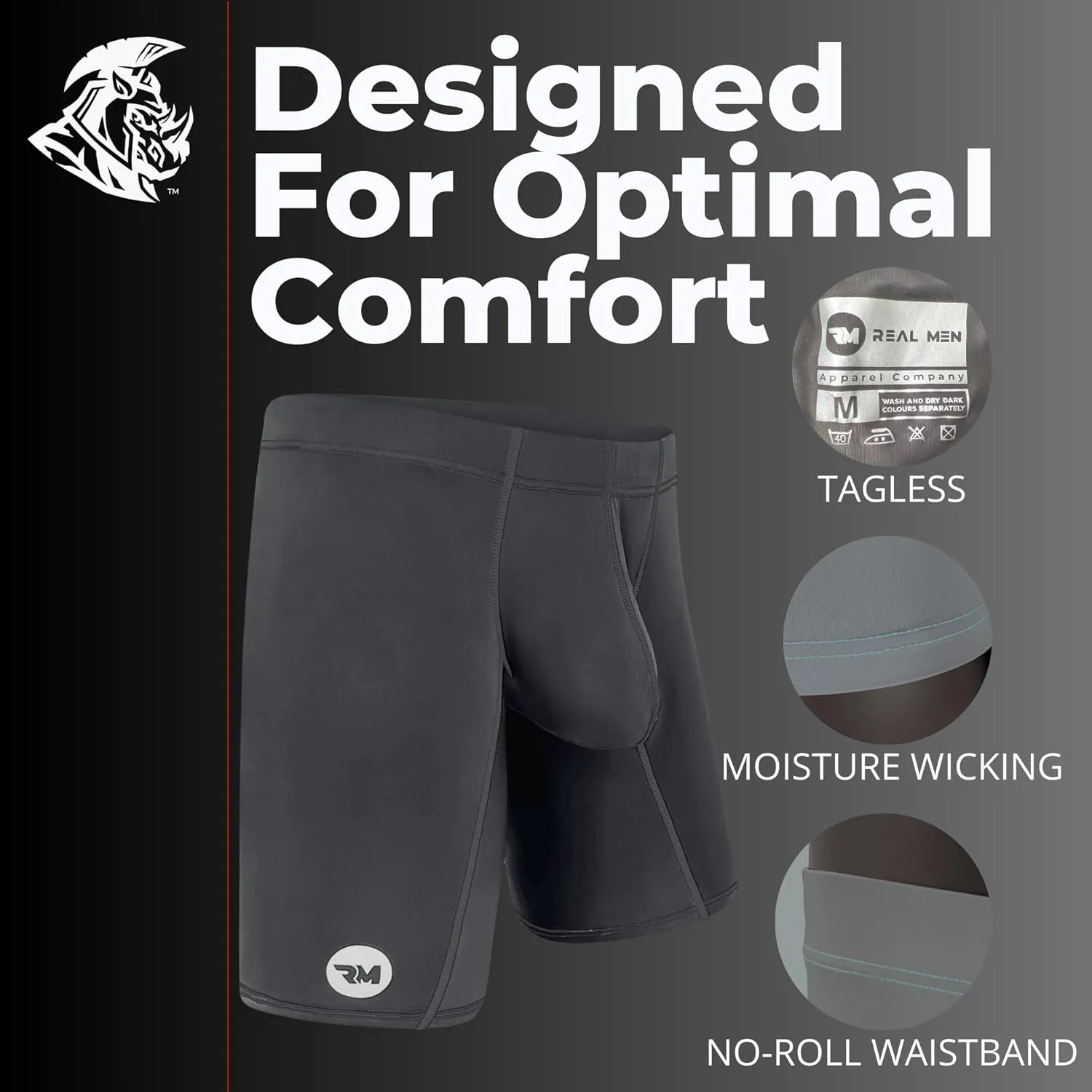 Real Men Athletic Underwear with Support Pouch - 1, 3 or 4 Pack 6, 7 and 9in Nylon Briefs - ABCD Pouch - XS-5XL