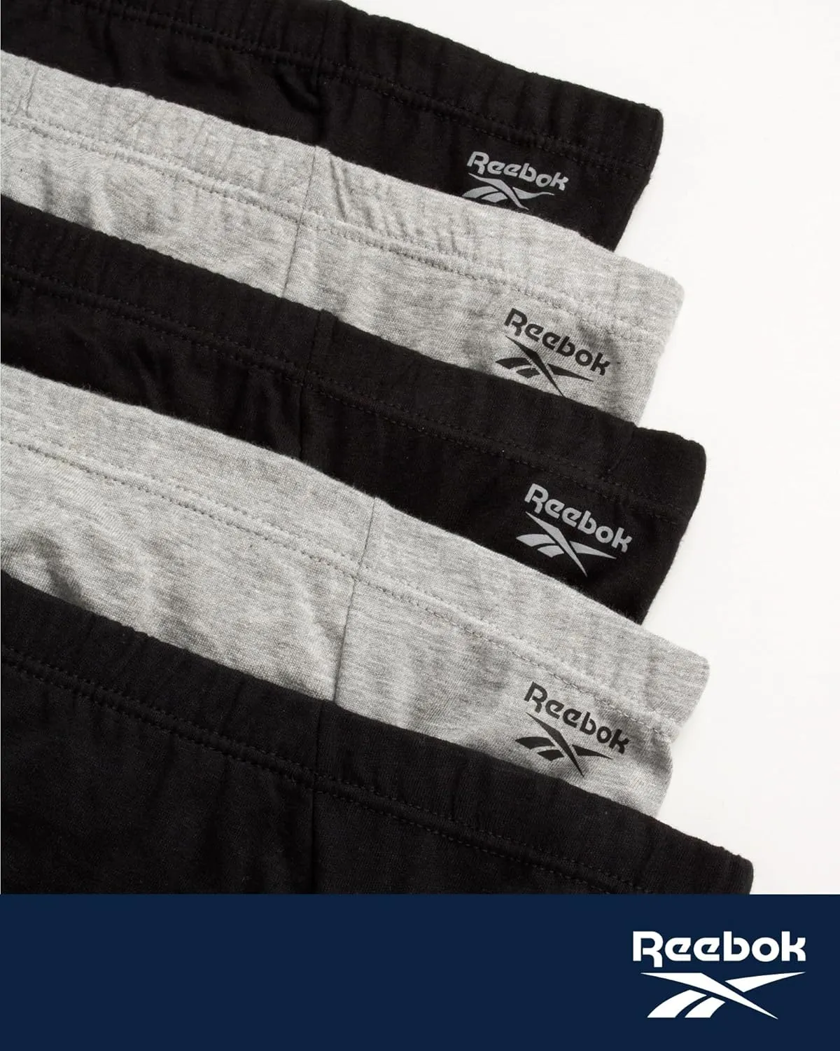 Reebok Low Rise Mens Underwear Briefs - 5 Pack Performance Briefs Cotton Underwear For Men with Contour Pouch (Sizes: S-XL)