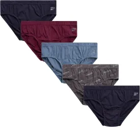Reebok Low Rise Mens Underwear Briefs - 5 Pack Performance Briefs Cotton Underwear For Men with Contour Pouch (Sizes: S-XL)