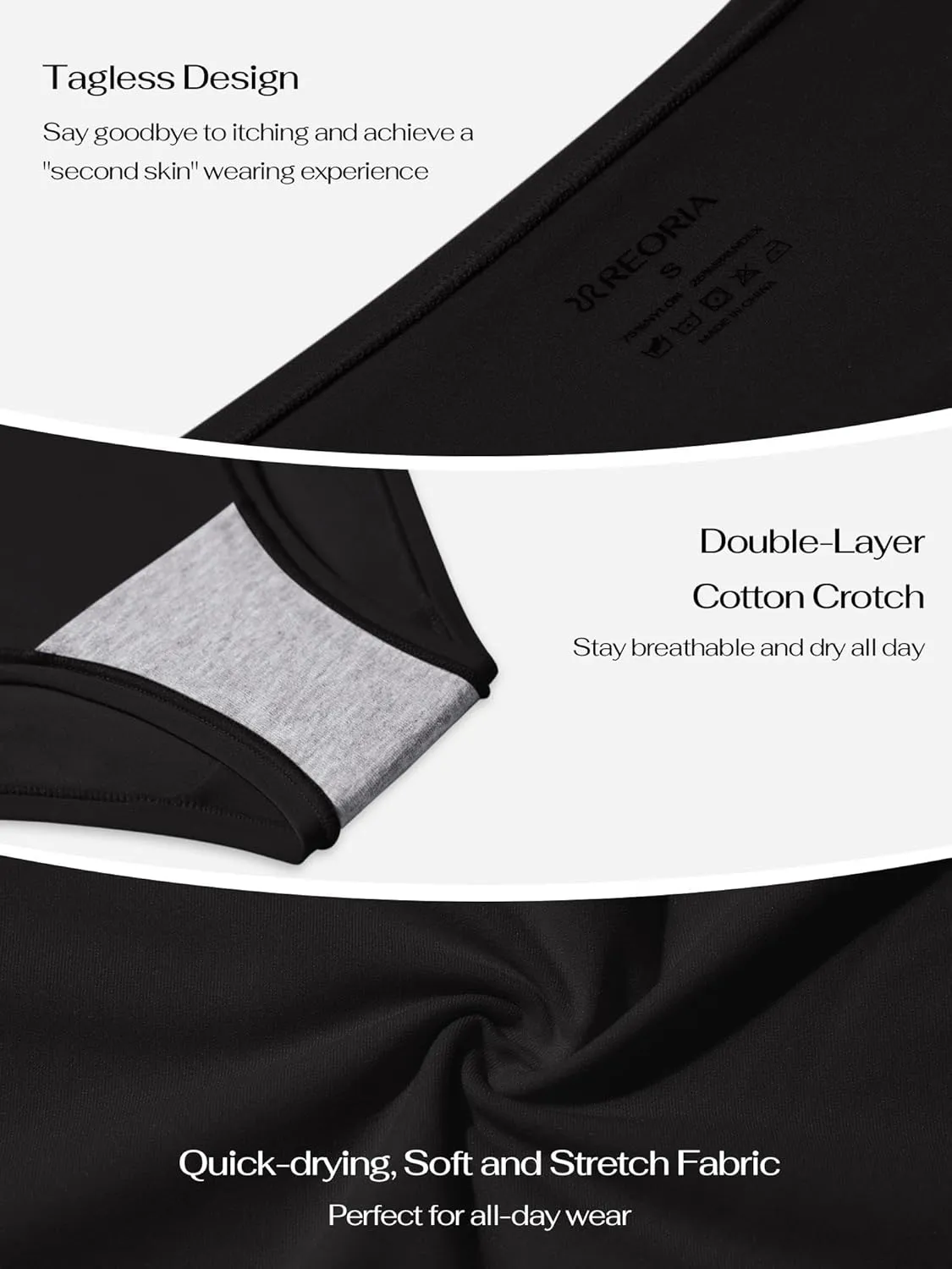 REORIA High Waisted Underwear for Women Full Coverage Boy Shorts Boxer Briefs 4 Pack