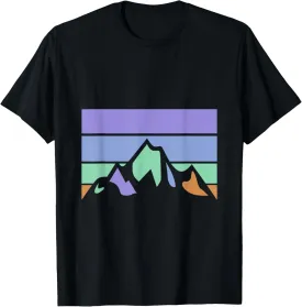 Retro Colourful Mountain Landscape T-Shirt