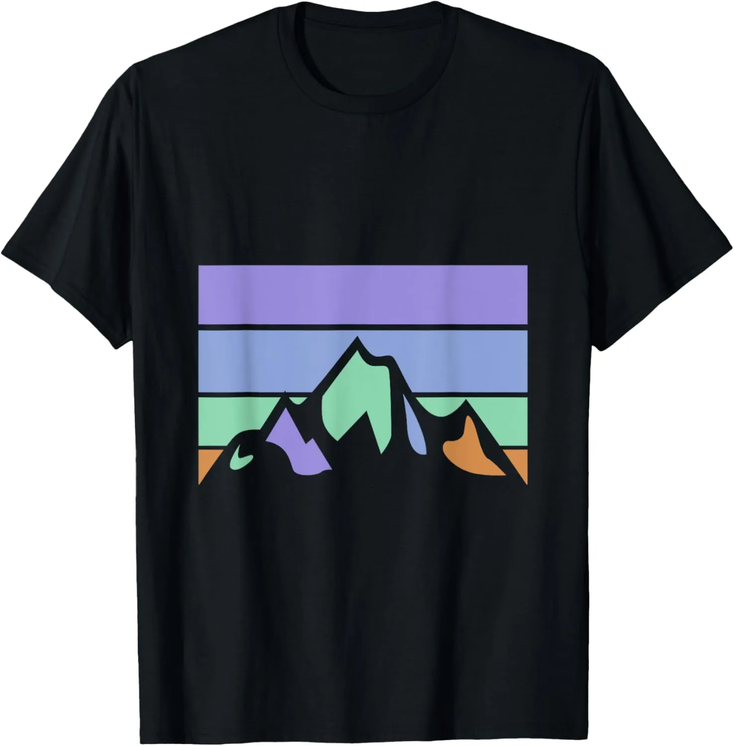 Retro Colourful Mountain Landscape T-Shirt
