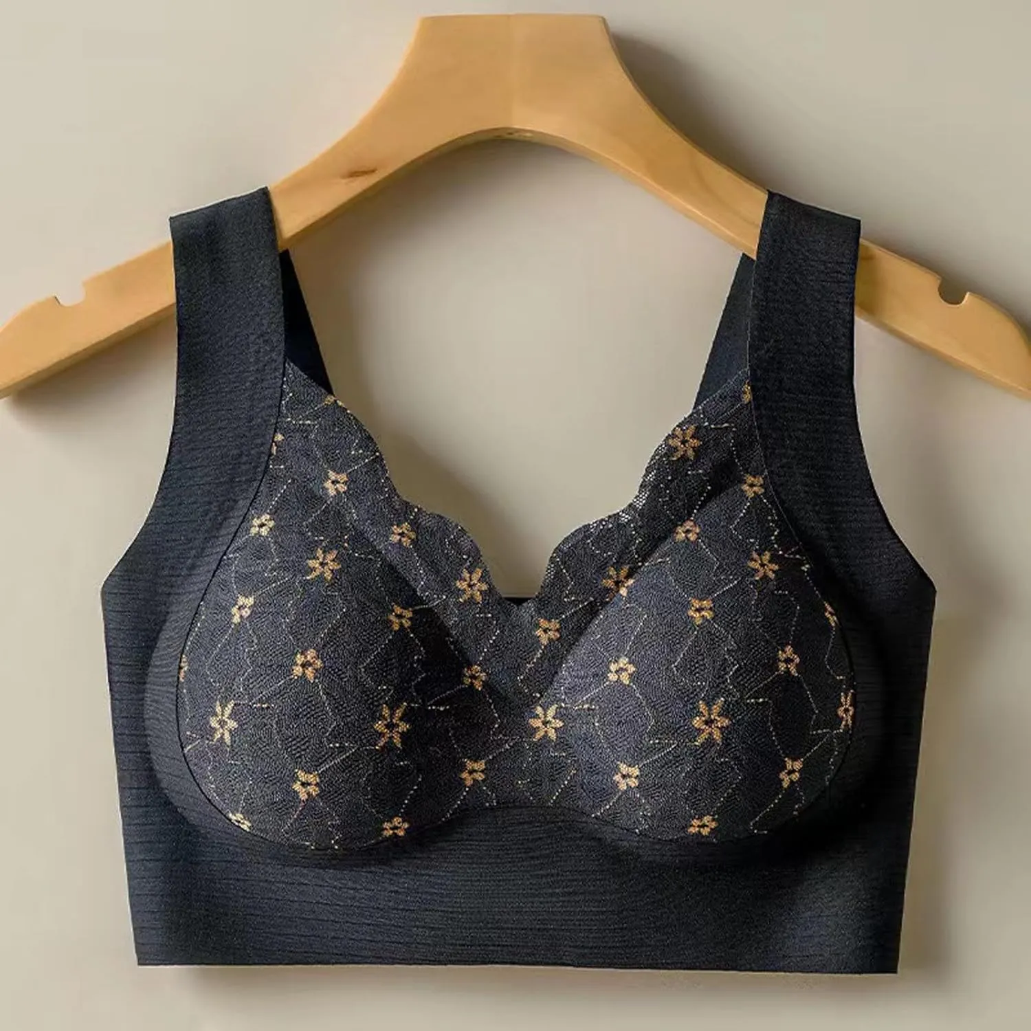Rosiaa Bra, Ivylift-Seamless Wire-Free Push-Up Bra,Womens Powerful Push-Up Seamless Bra, Lace Tank Top Sleep Bra