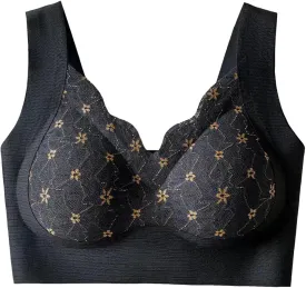 Rosiaa Bra, Ivylift-Seamless Wire-Free Push-Up Bra,Womens Powerful Push-Up Seamless Bra, Lace Tank Top Sleep Bra