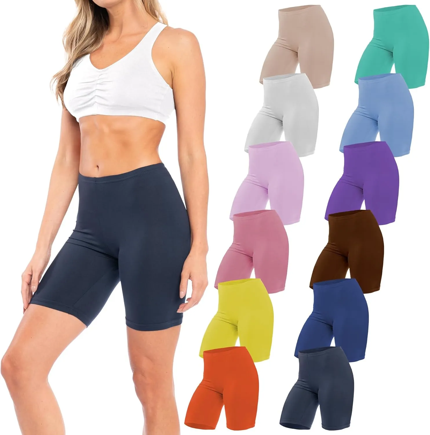 Sexy Basics Womens Ultra Soft Yoga Bike Short | Stretch Boxer Briefs | Multi Packs