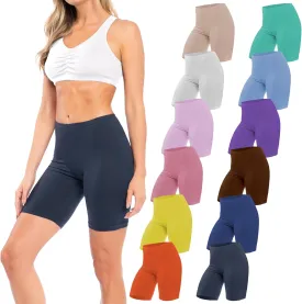 Sexy Basics Womens Ultra Soft Yoga Bike Short | Stretch Boxer Briefs | Multi Packs