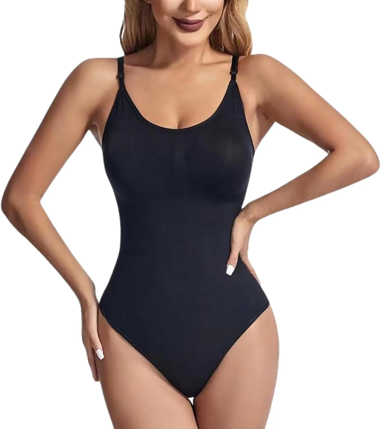 Shapewear Tummy Control, Bodysuits for Women, Adjustable Body Suit, Seamless Sculpting Thong Body Shaper