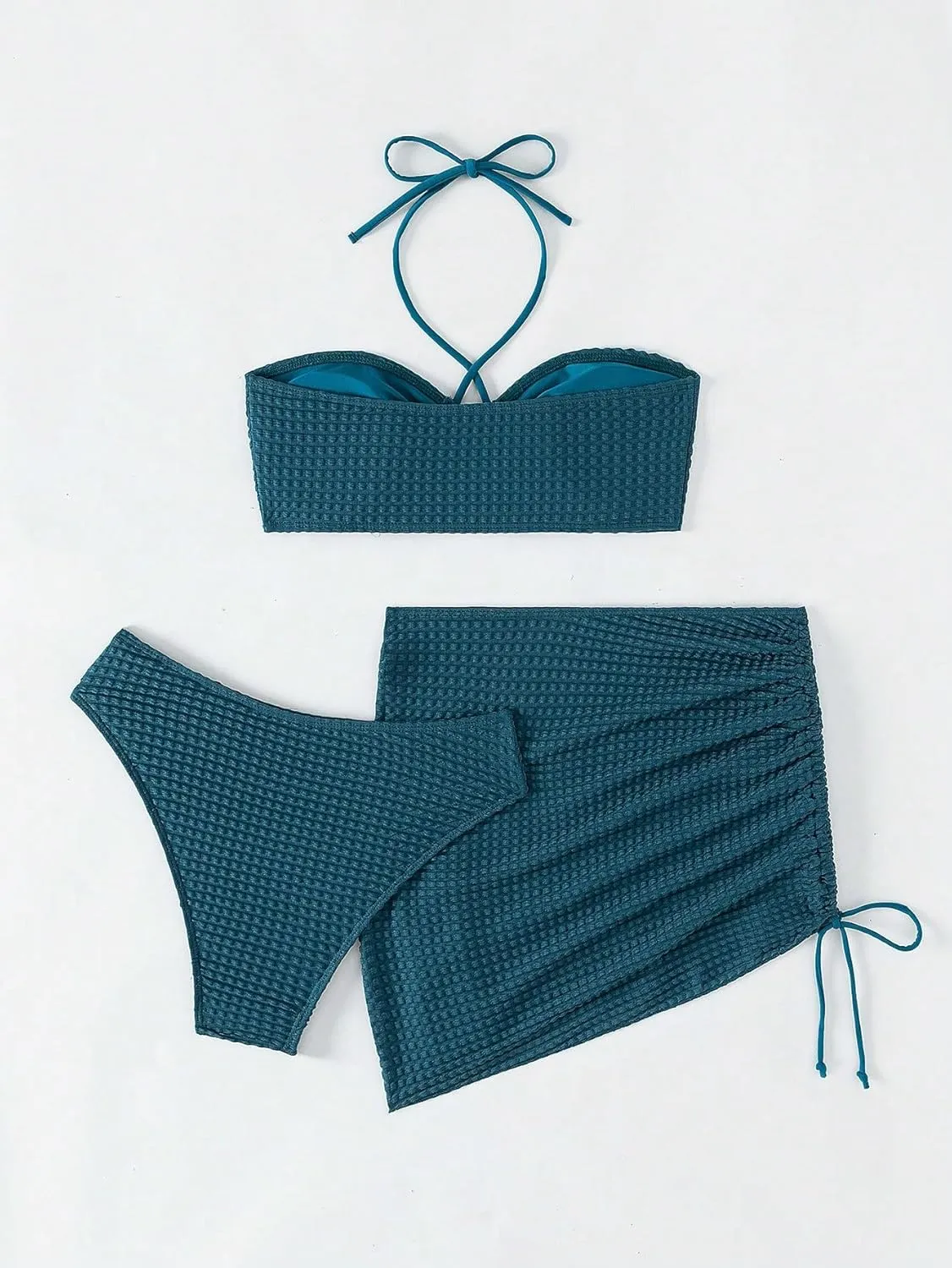 SHENHE Women's Summer 3 Piece High Waisted Bikini Set Swimsuit Bathing with Cover Up