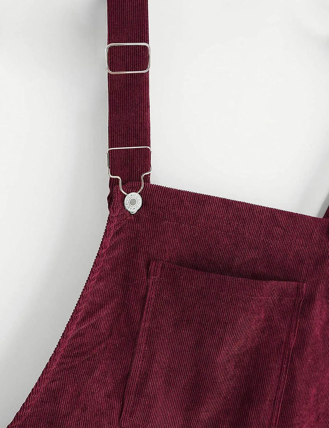 Tanming Women's Corduroy A Line Cute Jumper Pinafore Bib Overall Mini Dress Skirt