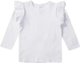 Toddler Baby Boy Girl Basic Solid Plain Organic Cotton T Shirts Tops Long Sleeve Tee Shirt Girls Clothes
