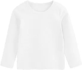 Toddler Baby Boy Girl Basic Solid Plain Organic Cotton T Shirts Tops Long Sleeve Tee Shirt Girls Clothes