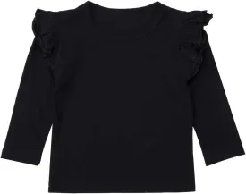 Toddler Baby Boy Girl Basic Solid Plain Organic Cotton T Shirts Tops Long Sleeve Tee Shirt Girls Clothes