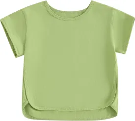 Toddler Baby Girls Boys Cotton Basic Layering T Shirts Tops Shorts Sleeve Tee Shirt Baby Summer Clothes