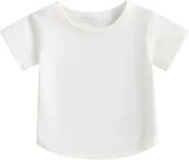 Toddler Baby Girls Boys Cotton Basic Layering T Shirts Tops Shorts Sleeve Tee Shirt Baby Summer Clothes