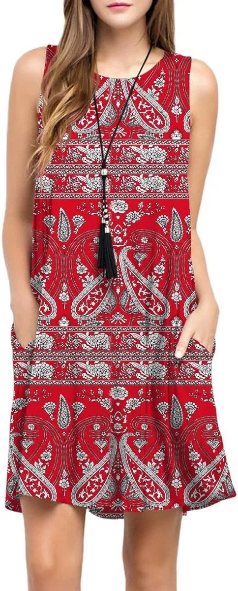 TOPONSKY Women's Casual T-Shirt Long Sleeve Swing Dress
