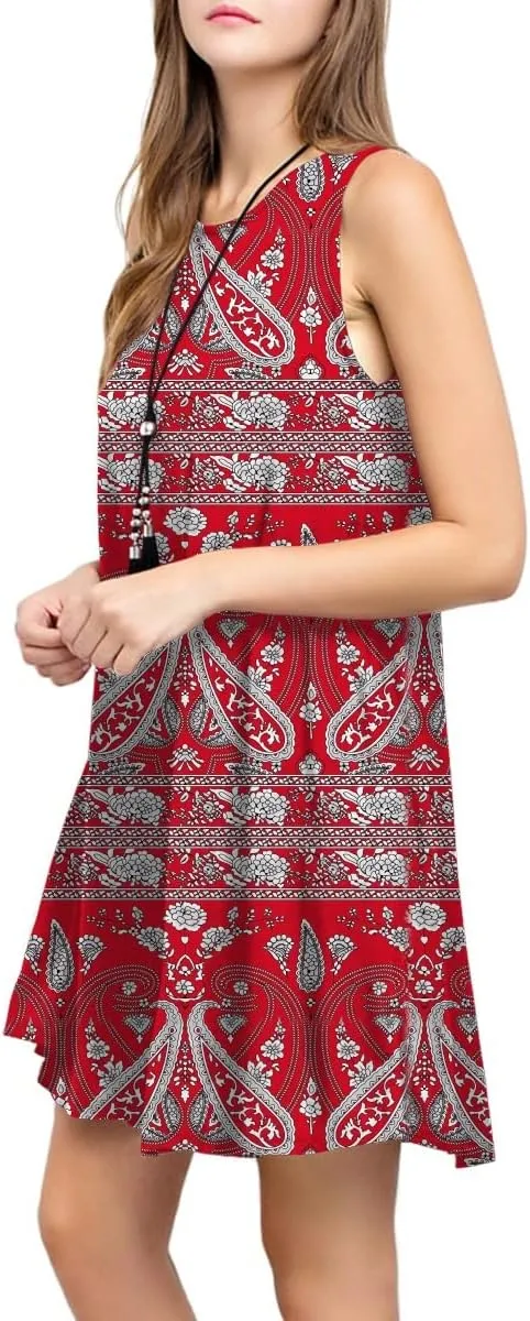 TOPONSKY Women's Casual T-Shirt Long Sleeve Swing Dress
